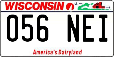 WI license plate 056NEI