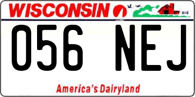 WI license plate 056NEJ