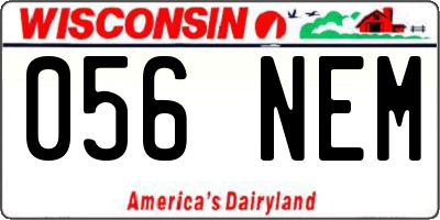 WI license plate 056NEM