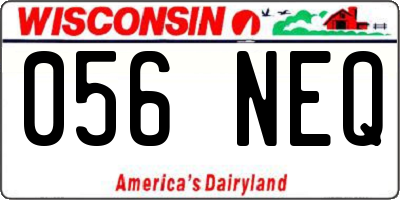 WI license plate 056NEQ