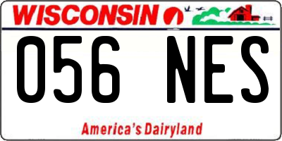 WI license plate 056NES