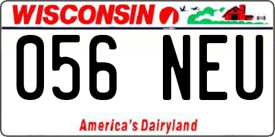 WI license plate 056NEU