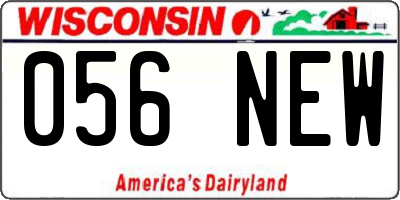 WI license plate 056NEW