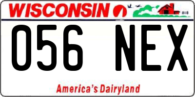 WI license plate 056NEX
