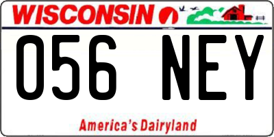 WI license plate 056NEY