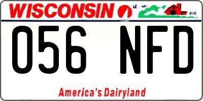 WI license plate 056NFD