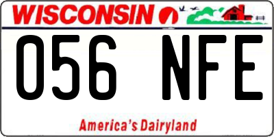 WI license plate 056NFE
