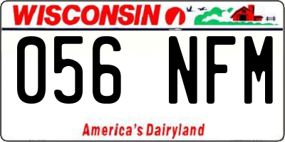 WI license plate 056NFM