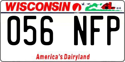 WI license plate 056NFP
