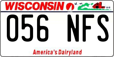 WI license plate 056NFS