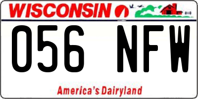WI license plate 056NFW