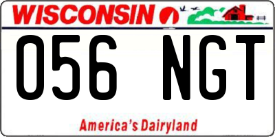 WI license plate 056NGT