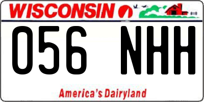 WI license plate 056NHH