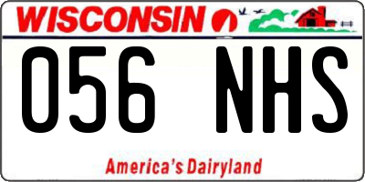WI license plate 056NHS