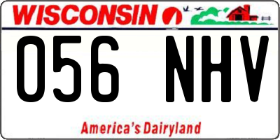 WI license plate 056NHV
