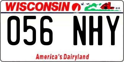 WI license plate 056NHY