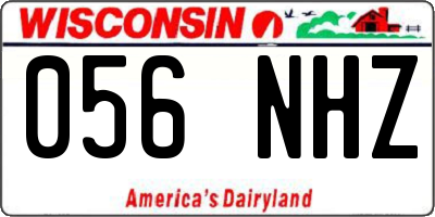 WI license plate 056NHZ