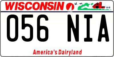 WI license plate 056NIA