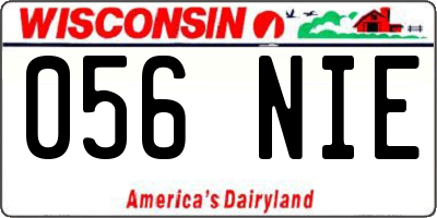 WI license plate 056NIE