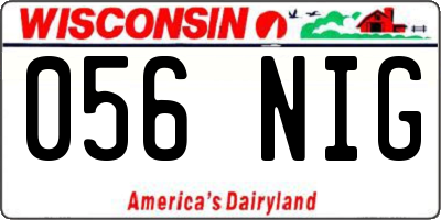 WI license plate 056NIG