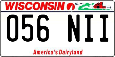 WI license plate 056NII