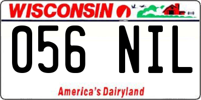 WI license plate 056NIL