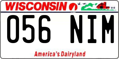 WI license plate 056NIM