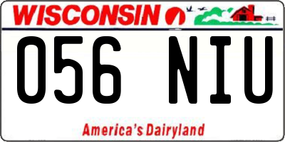 WI license plate 056NIU