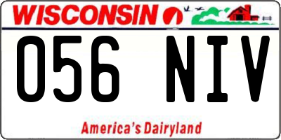 WI license plate 056NIV