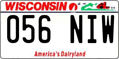 WI license plate 056NIW