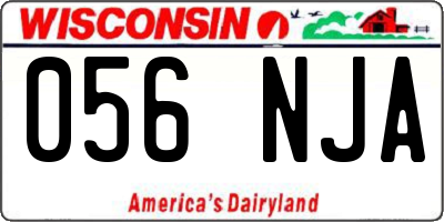 WI license plate 056NJA