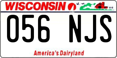 WI license plate 056NJS