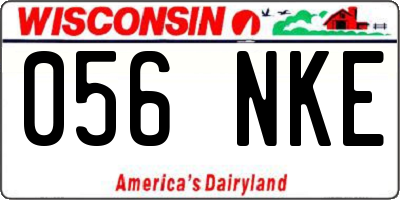 WI license plate 056NKE