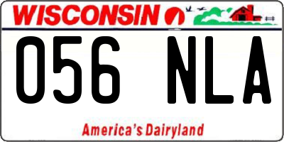 WI license plate 056NLA