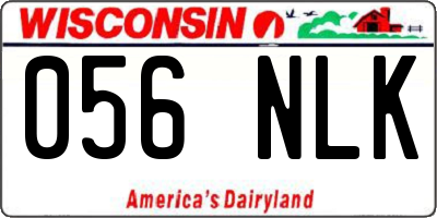 WI license plate 056NLK
