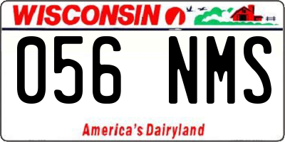WI license plate 056NMS