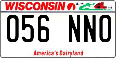 WI license plate 056NNO