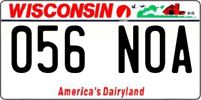 WI license plate 056NOA