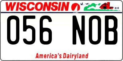WI license plate 056NOB