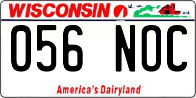 WI license plate 056NOC