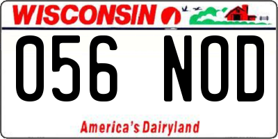 WI license plate 056NOD