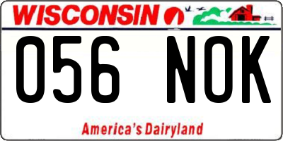 WI license plate 056NOK