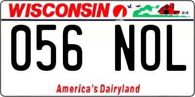 WI license plate 056NOL