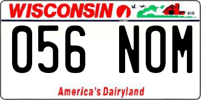WI license plate 056NOM
