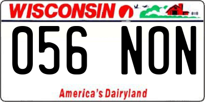 WI license plate 056NON