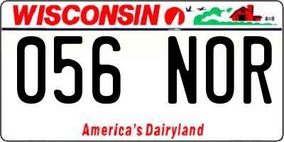 WI license plate 056NOR