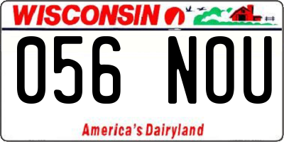 WI license plate 056NOU