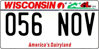 WI license plate 056NOV