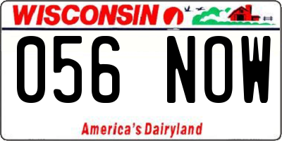 WI license plate 056NOW