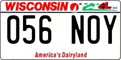 WI license plate 056NOY
